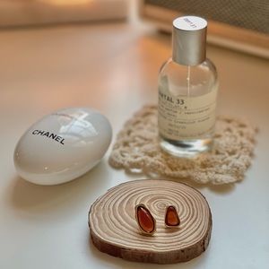 NEW!Asymmetric amber earrings!!